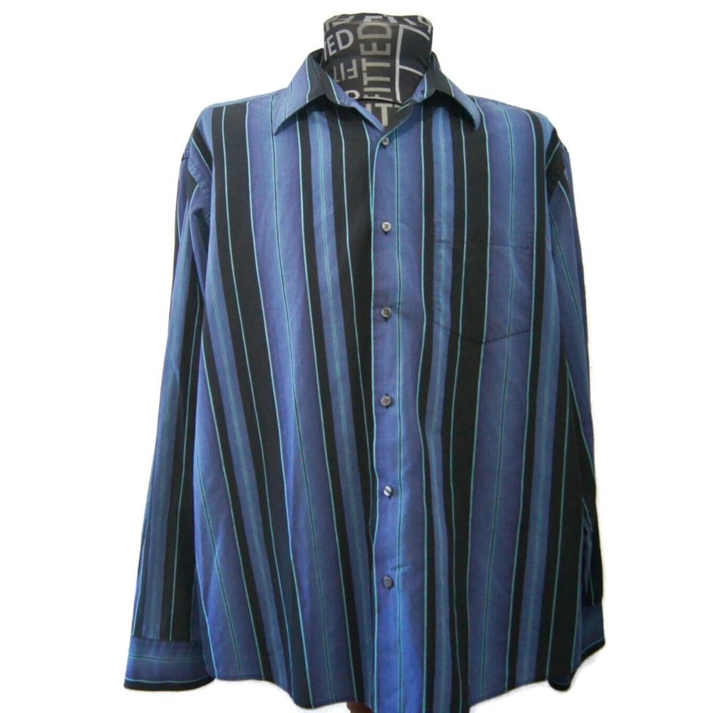 Alexander Julian Colours Shirt Men's XL No Iron Striped